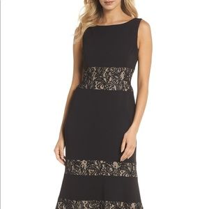 Vince Camuto Lace Panel Trumpet Gown
